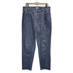Croft & Barrow‎ Jeans Womens 12 34x31 Blue Denim Stretch Dark Wash High Rise